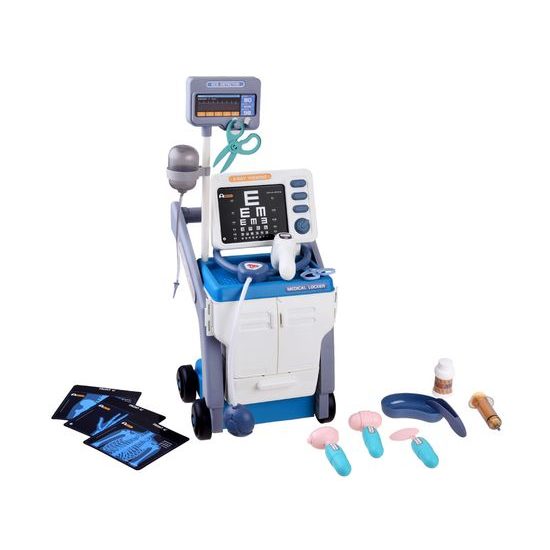 Dětský lékařský vozík Medical Cart se zvukem a příslušenstvím - modrý