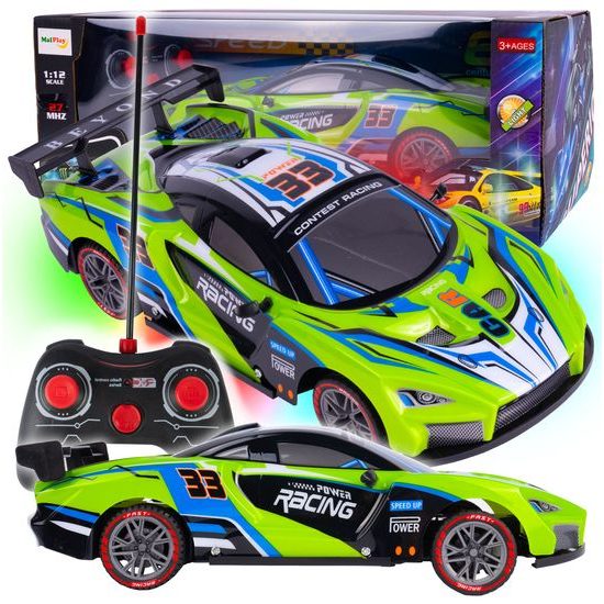Autíčko na dálkové ovládání s LED podsvícením Speed Racing 1:12 - zelené