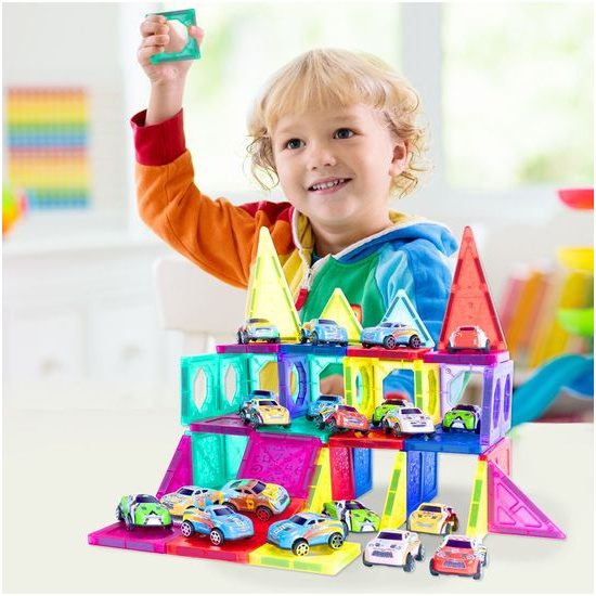 Magnetická stavebnice Magnet Blocks 68 dílů + 20 autíček
