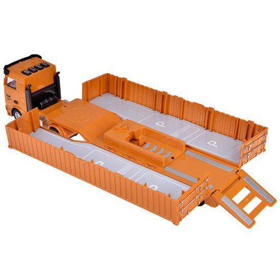 Rozkládací nákladní auto s jeřábem, autíčky a příslušenstvím