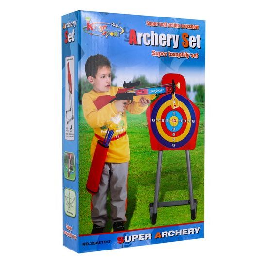 Dětská kuše Kings Sport se 3 šípy, terčem a stojanem