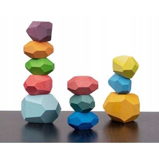 Doris sada dřevěné kameny 16 ks Rainbow Stone