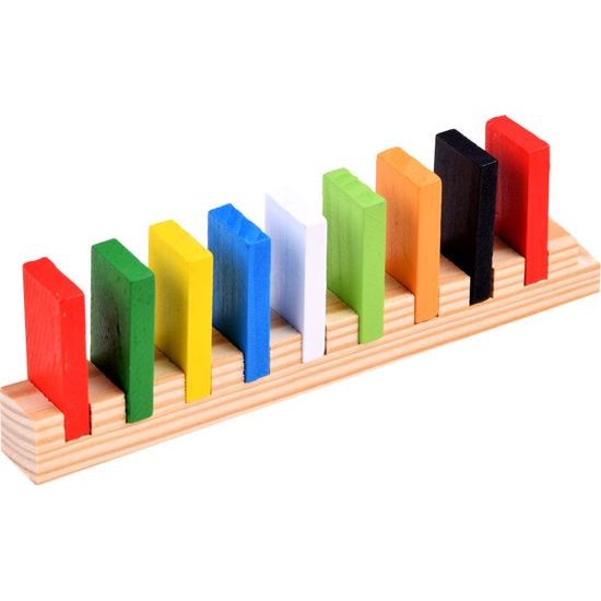 Dřevěné barevné kostky DOMINO 300 dílků