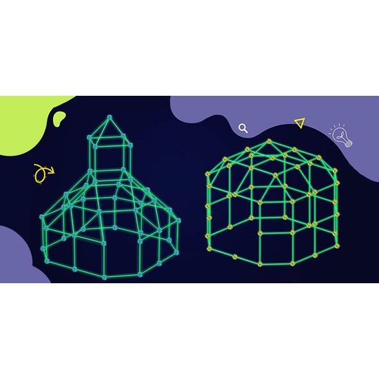 Svítící kreativní stavebnice ze slámek Creative Forts 86 dílků
