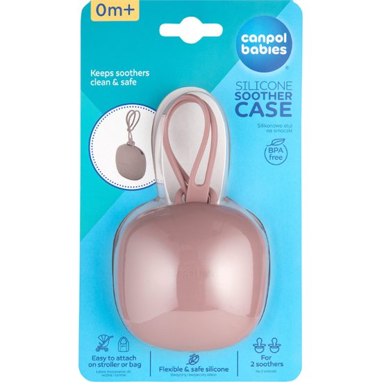 CANPOL babies Silikonové pouzdro na dudlík růžové