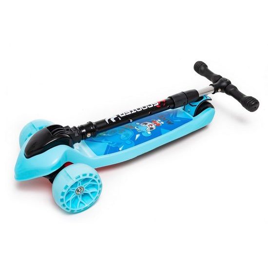 Majlo Toys dětská koloběžka modrá Myška se svítícími koly