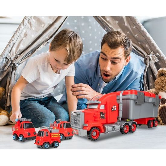 Šroubovací autíčko s kufříkem a 3 autíčky Fire Control