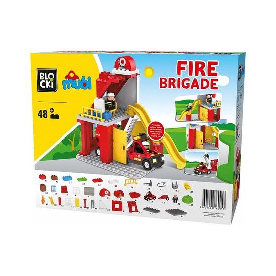Blocki Mubi stavebnice Hasičská stanice se světlem a zvukem 48 dílů