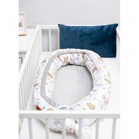 Sensillo Dětské hnízdečko Velvet bílé lesní příhoda
