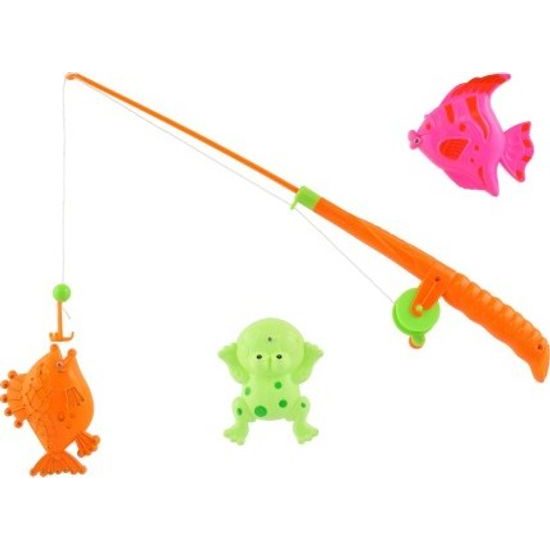 Magnetická Hra ryby/rybář 3ks+prut - mix barev