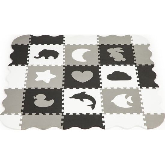 Ecotoys XXL pěnová puzzle hrací deka Happy Gray