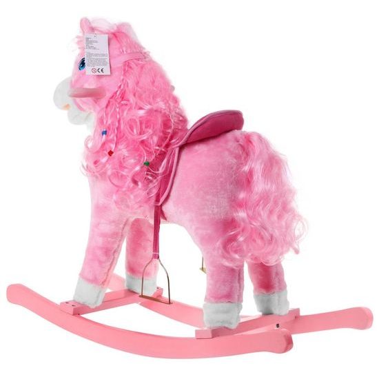 Plyšový houpací kůň Ferda - růžový