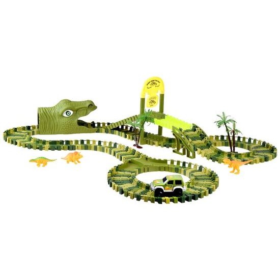 Autodráha s autíčkem na baterie a dinosaury 168 dílků Dino Track