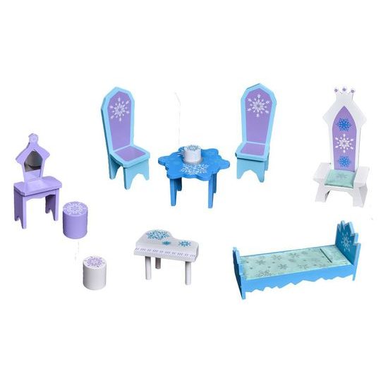 Ecotoys dřevěný domeček pro panenky Ledové Králoství