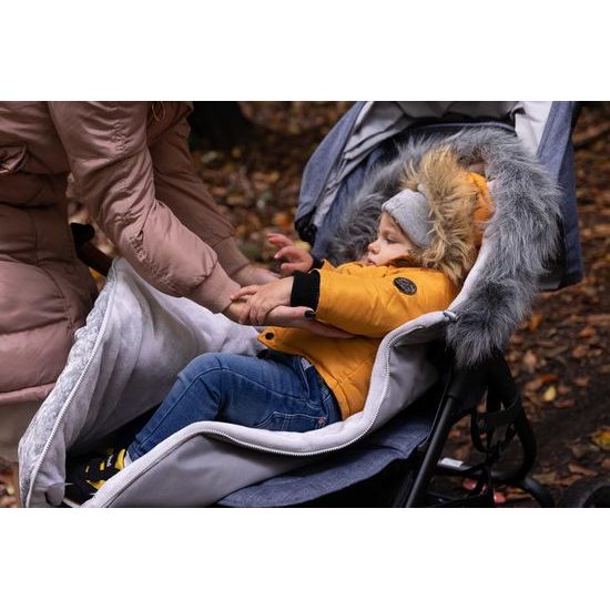 Sensillo Zimní fusak do kočárku Olaf černý květy