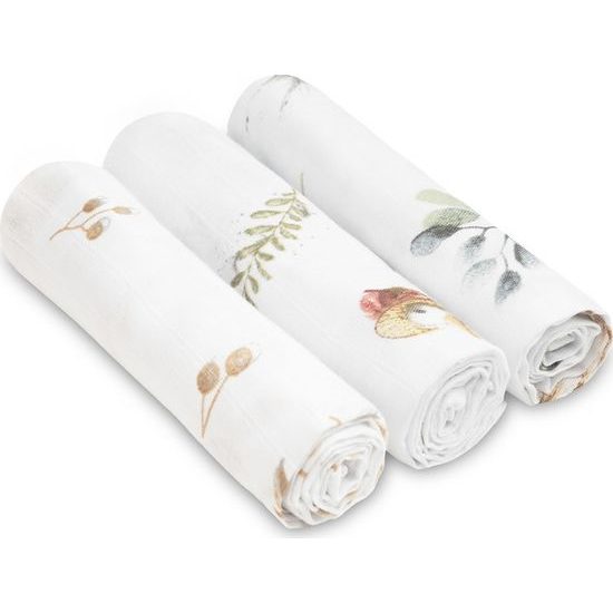 Mušelínové plenky 3ks, bílá