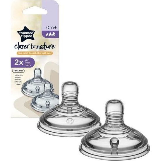 Tommee Tippee Náhradní savičky C2N pomalý průtok 2ks 0m+