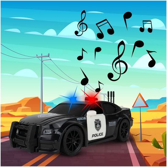 Policejní auto na setrvačník se světly a zvuky City Hero 1:20