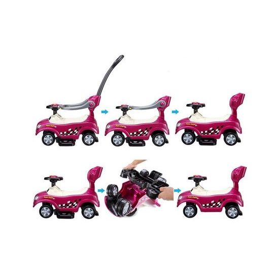 Odrážedlo Super Coupe s vodící tyčí 3v1 fialové