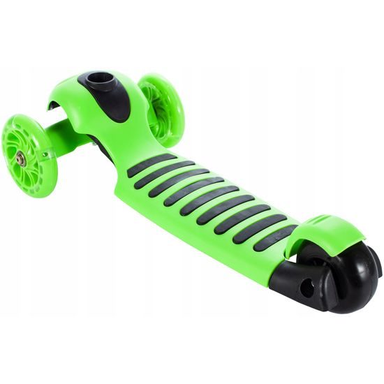 Dětská koloběžka Bedrunka zelená se sedátkem a svítícími koly