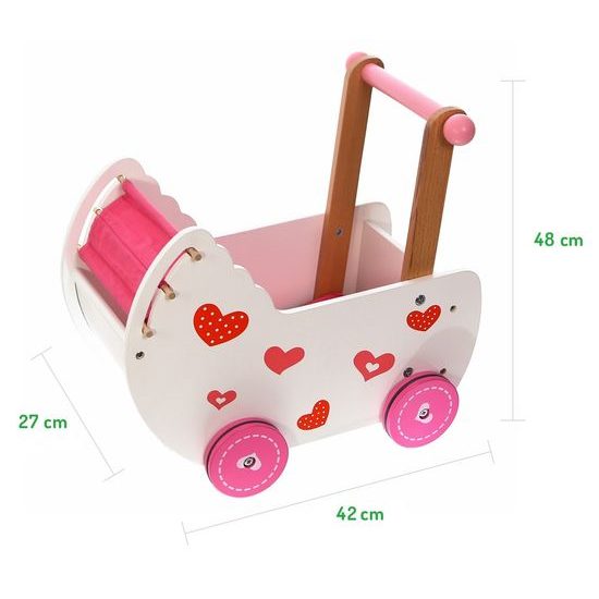 Ecotoys dětské dřevěné chodítko kočárek