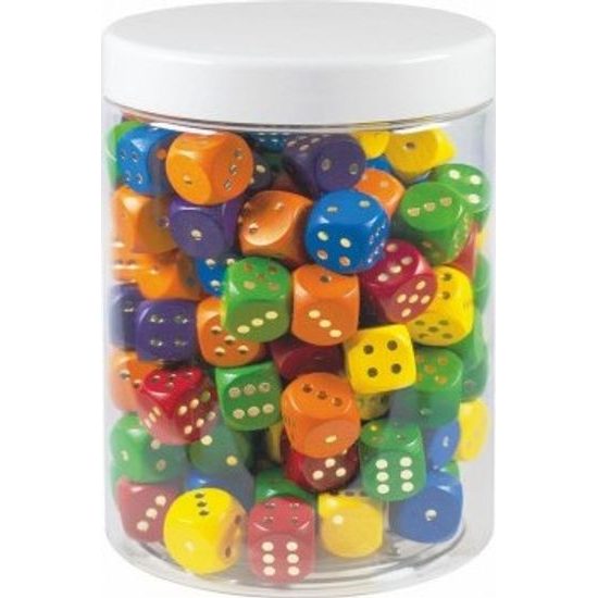 Dřevěné, barevné Hrací kostky - společenská hra 150 ks