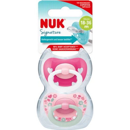 Nuk Dudlík silikonový Signature, 0-6m, 2ks