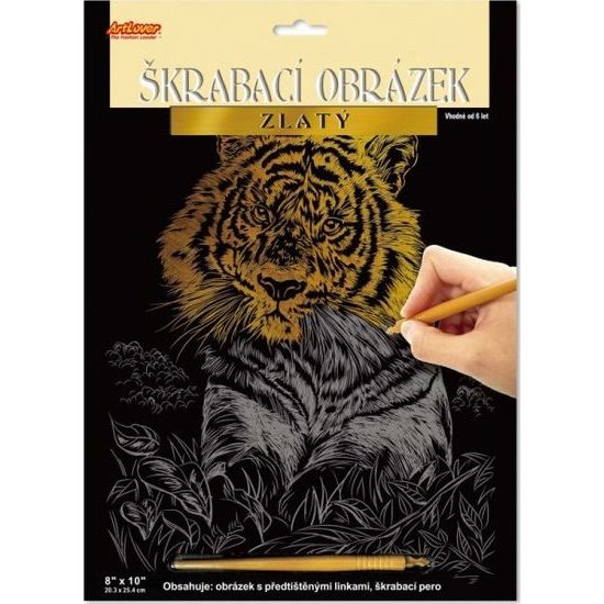 Škrabací obrázek zlatý