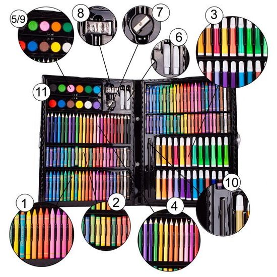 Velká sada na kreslení a malování Mega Art Set 168 součástí