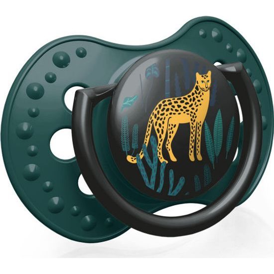 Lovi Silikonové dynamické dudlíky 6-18m, Jungle Vibes Boy - hořčice/petrolejová