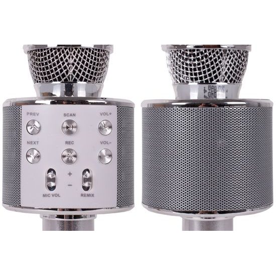 Bezdrátový karaoke mikrofon Hifi Speaker stříbrný