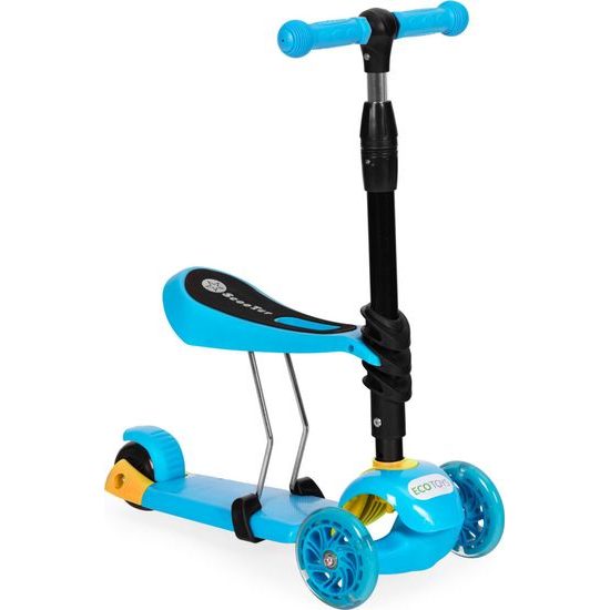 Ecotoys dětská koloběžka se svítícími koly Bedrunka modrá 5v1