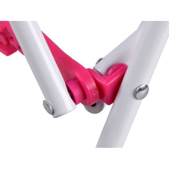 Golfový kočárek pro panenky Alice růžový s květinkami