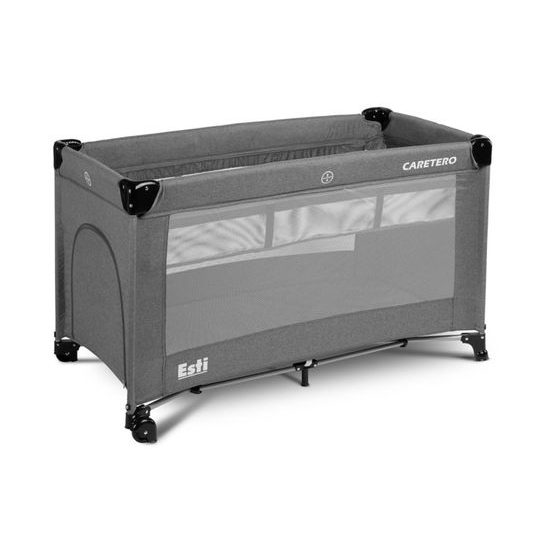 Dětská cestovní postýlka CARETERO ESTI se stahovací bočnicí graphíte