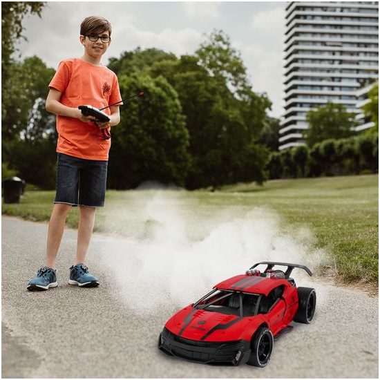 Auto na dálkové ovládání s kouřovým efektem Speed Phantom 1:14 červené