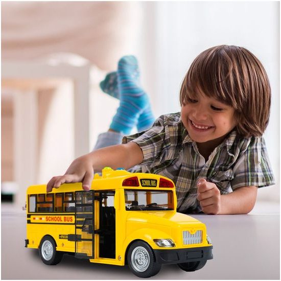 Dětský autobus se světlem a zvuky School Bus 1:20