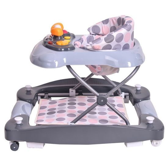 Ecotoys dětské chodítko s houpačkou 2v1 šedé