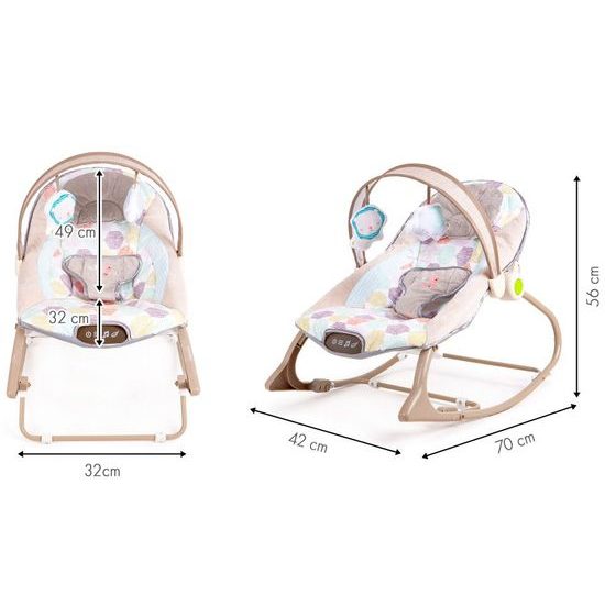 Ecotoys kojenecké lehátko 3v1 s vibracemi a hudbou Animal 11