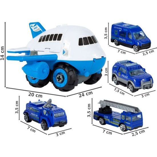 Dětské šroubovací letadlo s autíčky Plane Storage