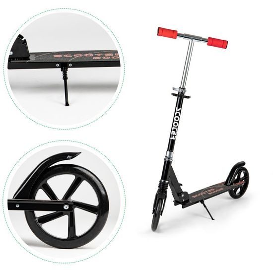 Ecotoys dětská skládací koloběžka s hliníkovým rámem Black Scooter