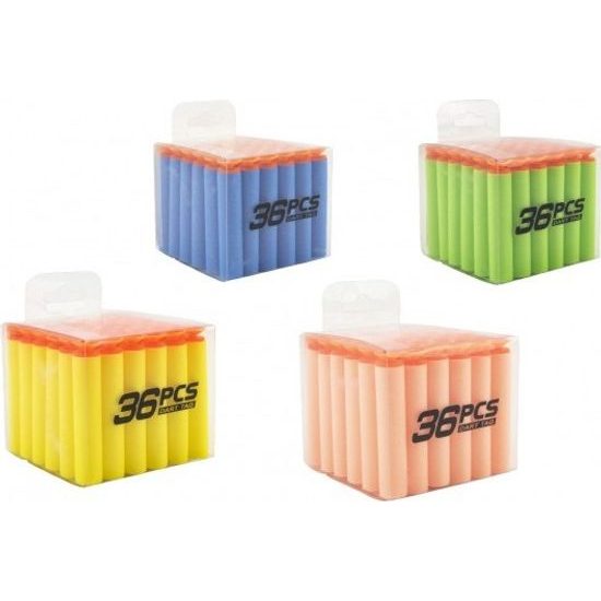 Náhradní pěnové náboje do pistole 36ks s přísavkami - mix 4 barvy