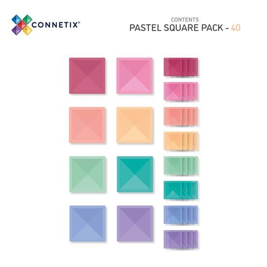 Pastelový Čtvercový set Connetix Pastel Square pack 40ks