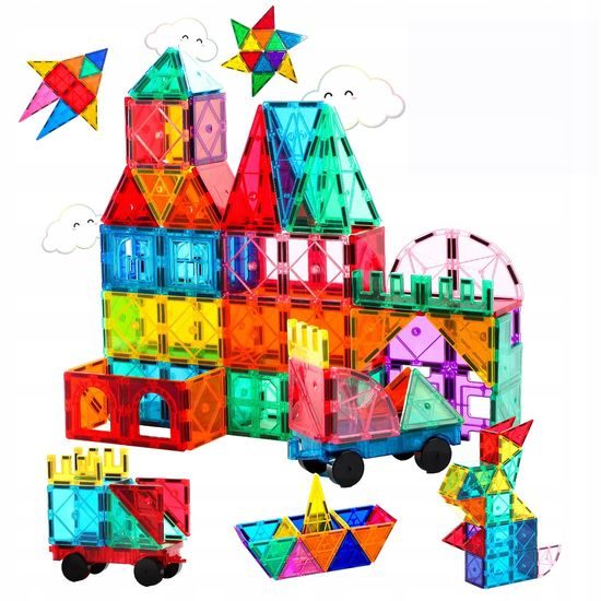 Magnetická stavebnice Magnetic Tiles 130 dílů