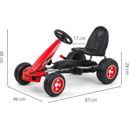 Dětská šlapací motokára Go-kart Milly Mally Viper červená