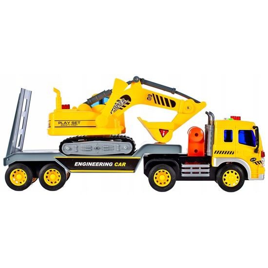 Nákladní auto s bagrem, světly a zvukem pro děti City Builder 1:16