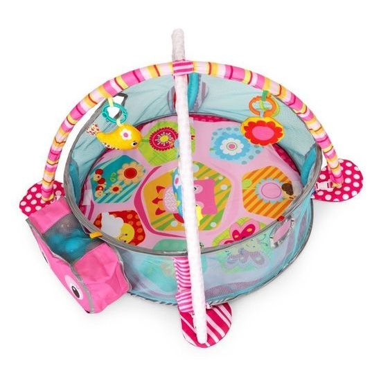 Ecotoys hrací deka s 30 míčky Želva - růžová