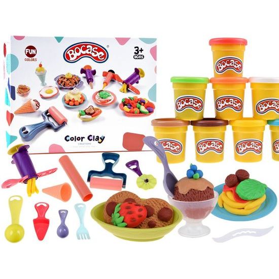 Modelovací plastelína s cukrářským příslušentsvím pro děti 8 barev Funny Doh