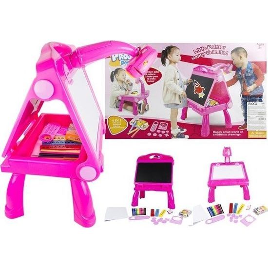 Multifunkční tabule s projektorem 4v1 růžová