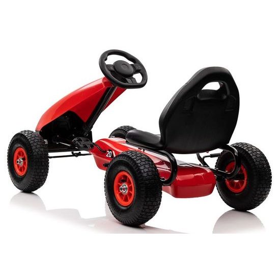 Dětská šlapací motokára s nafukovacími koly Formule 208 - červená