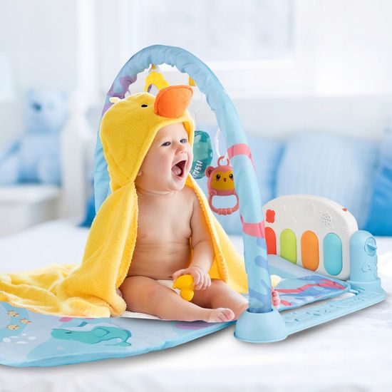 Dětská hrací deka s piankem Ocean - modrá